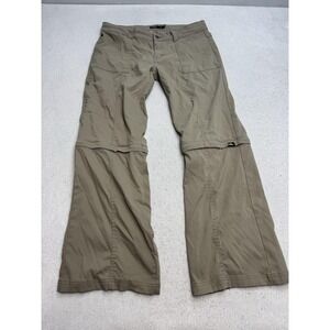 PrAna Pants‎ Womens 10 Beige Convertible Hiking Zip Off Straight Leg Outdoor